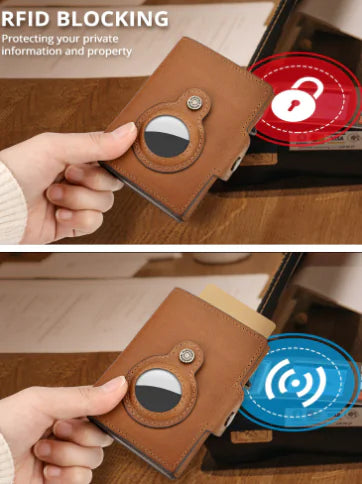 RFID Anti-Magnetic Automatic Cowhide Anti-Lost Wallet