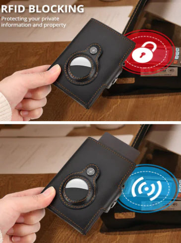 RFID Anti-Magnetic Automatic Cowhide Anti-Lost Wallet