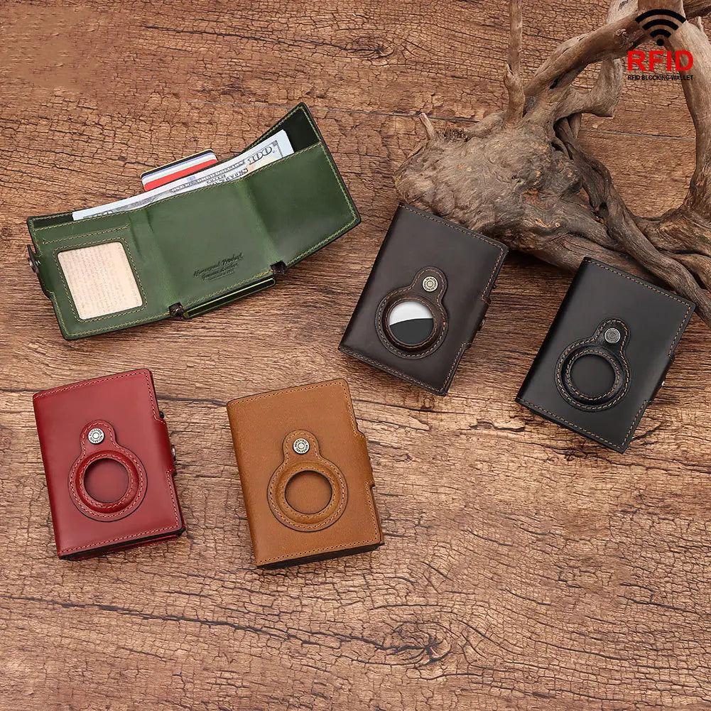 RFID Anti-Magnetic Automatic Cowhide Anti-Lost Wallet
