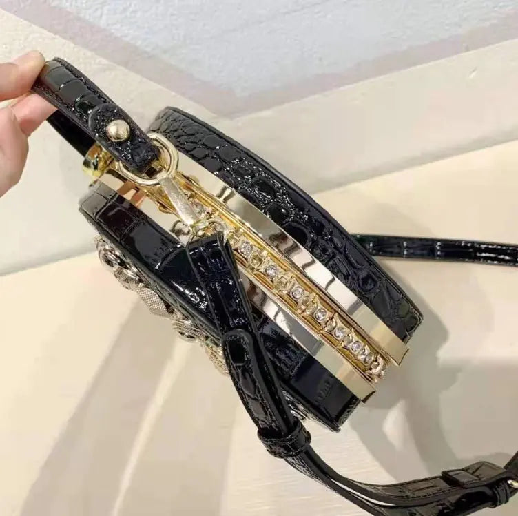 Pearl Round Makeup Bag, Shoulder Crossbody Bag