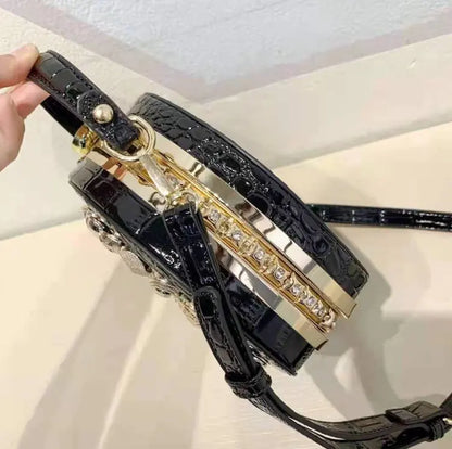 Pearl Round Makeup Bag, Shoulder Crossbody Bag