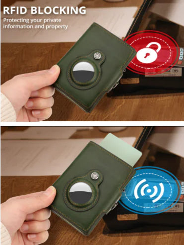 RFID Anti-Magnetic Automatic Cowhide Anti-Lost Wallet